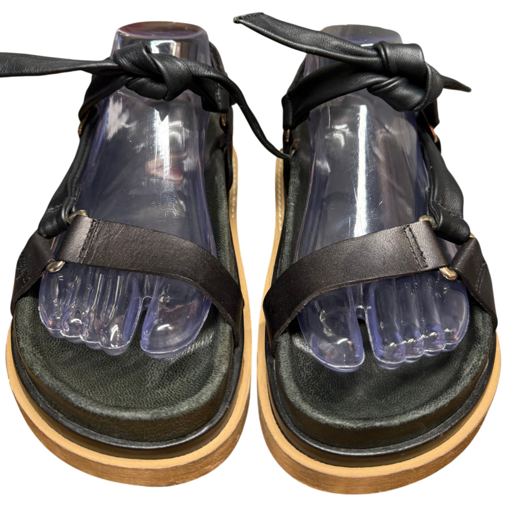 ALOHAS Tied Together Sandals Women's 8 Black Leather Comfort Shoes Casual - Picture 8 of 9